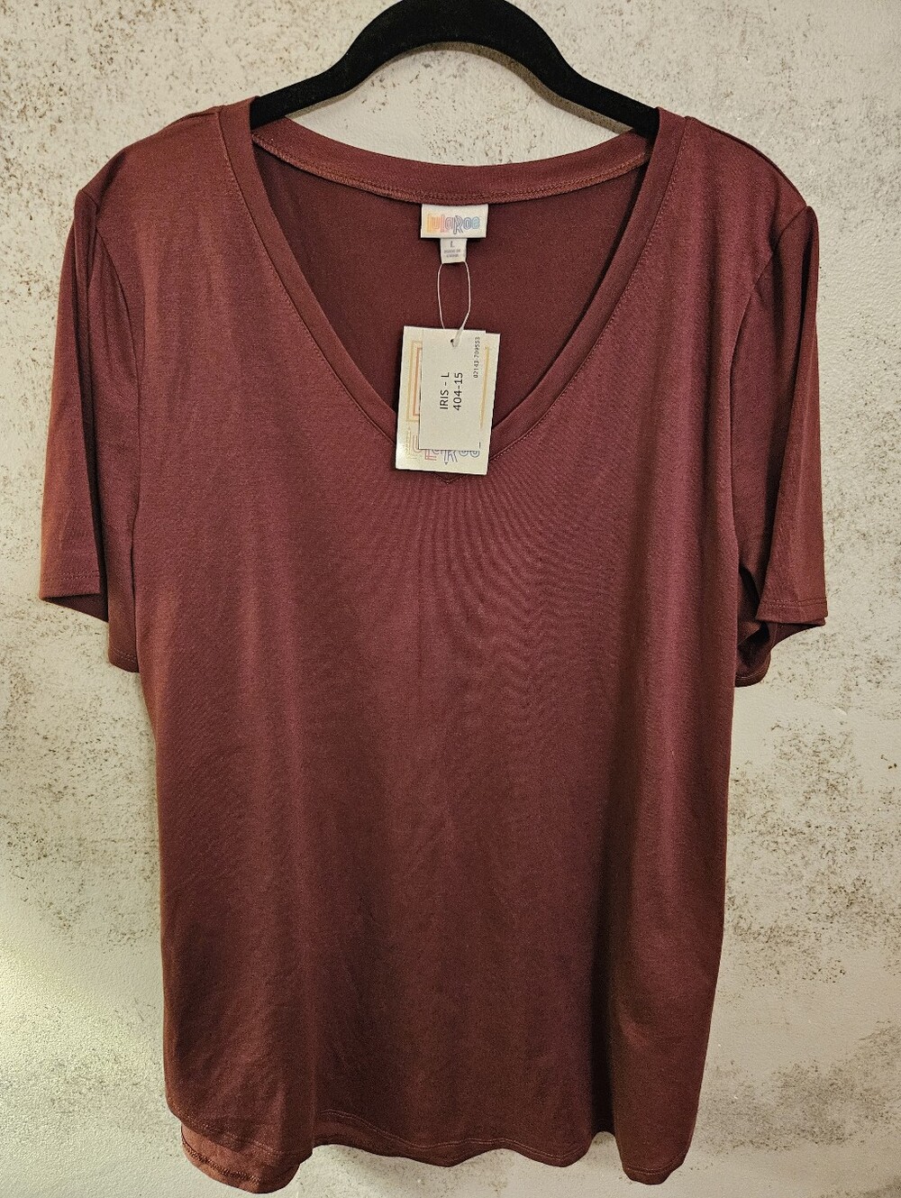 LuLaRoe Iris V-Neck Top ~ Solid Brown plum Top Sizes latge